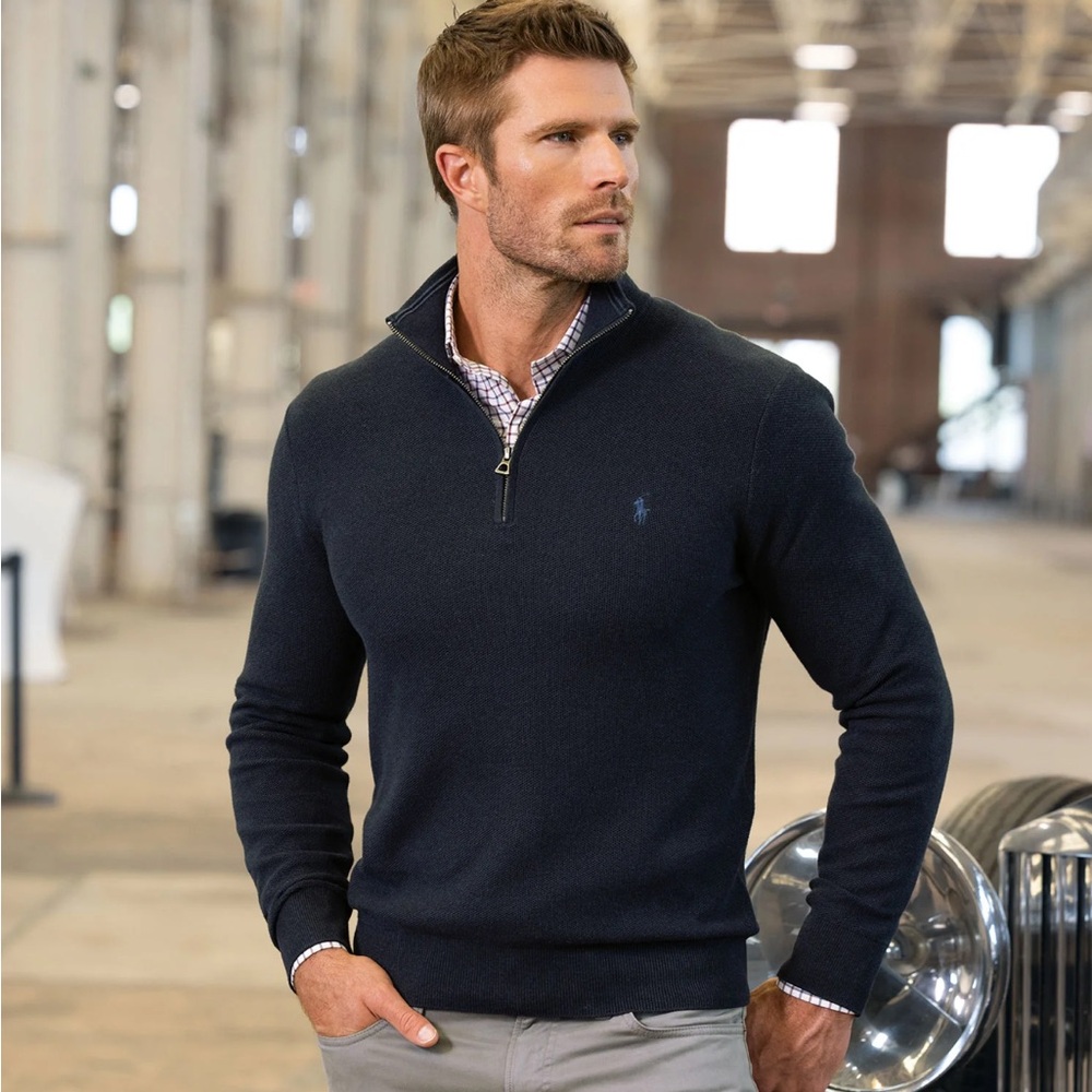 Polo Ralph Lauren Cotton Quarter Zip with POCKETS